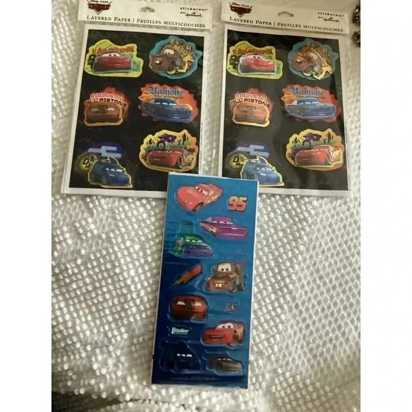 Disney Pixar Cars 3D Layered Paper Stickers & Vinyl Stickers Lot - Picture 1 of 4